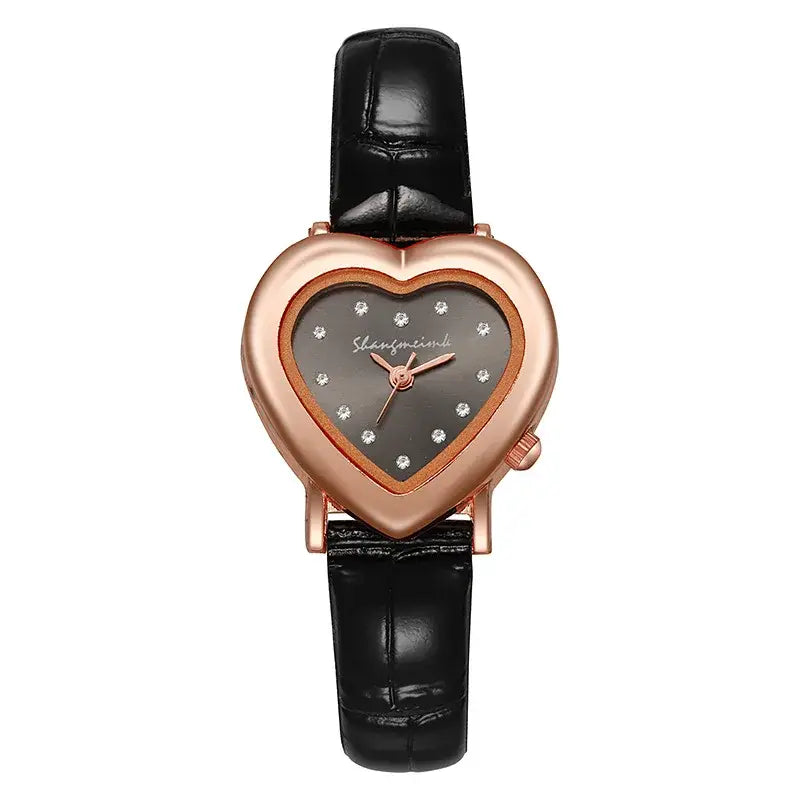 Montre Luxury Watch Women Quartz Leather Watches Heart Ladies Wristwatch Rhinestone Dress Clock Gift Reloj Mujer Montre