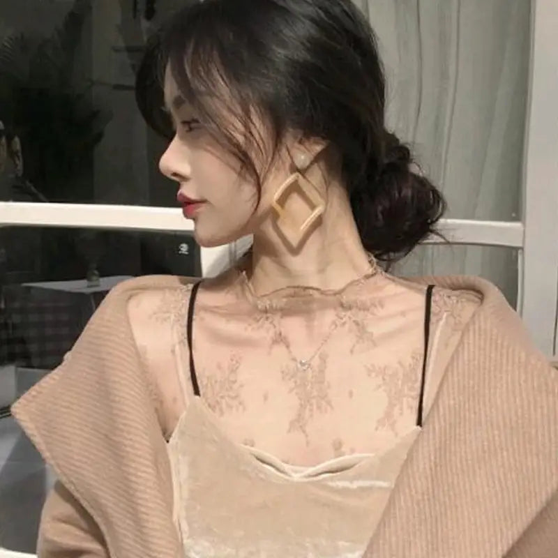 Sexy Women Mesh T-Shirts Transparent Lace Blouse Long Sleeve See Through Tops For Women Bottoming Shirt Sheer Tees Body