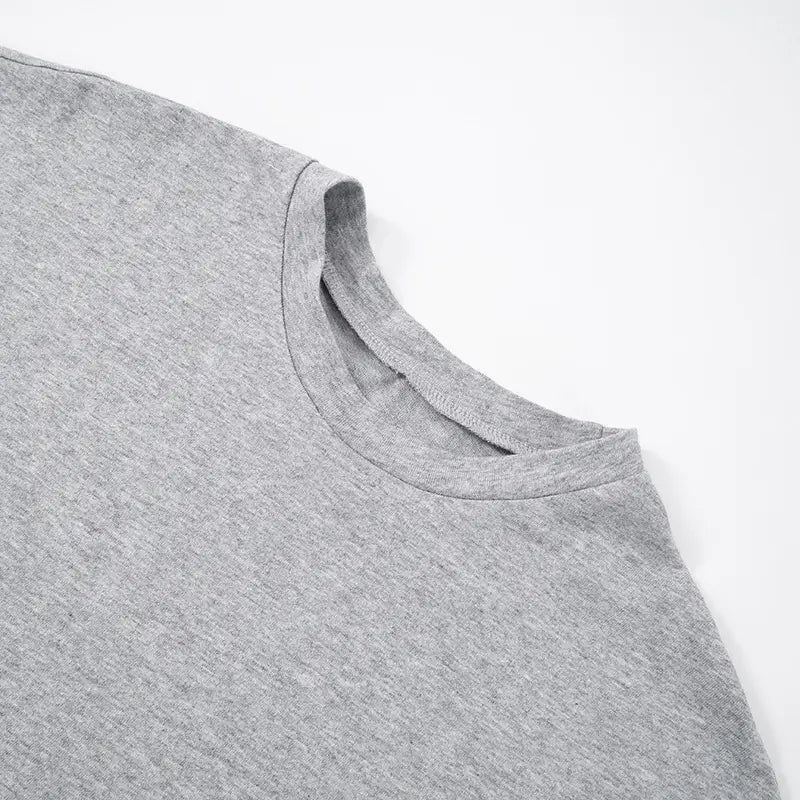 Gray Cropped T-shirt Women’s O-neck Corset Tops Fashion Casual Solid Streetwear Spring Summer Short Tee Shirts for Girls