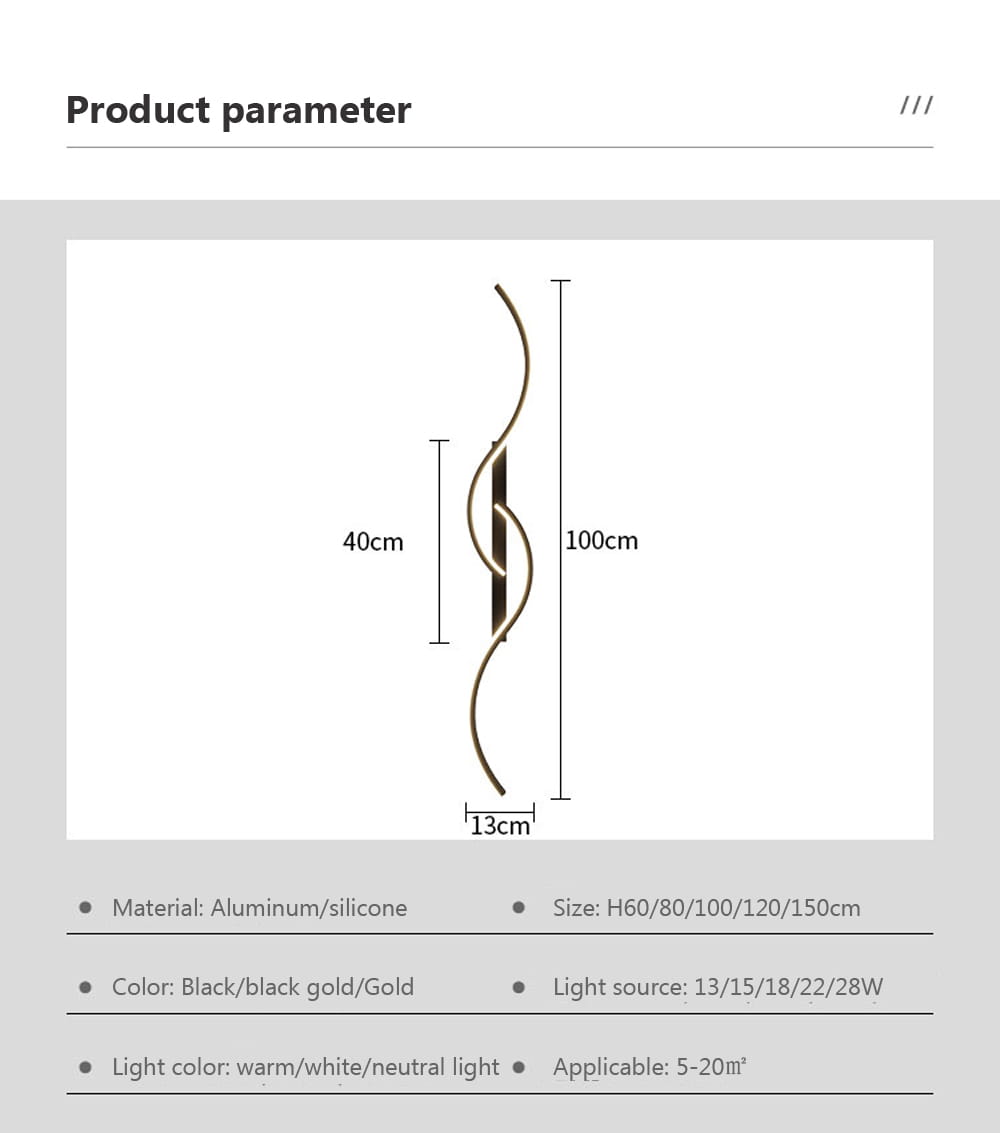 Modern LED Wall Lamp Minimalist Led Light Bedroom Bedside Long Strip Wall Sconces Living Room Home Indoor Lighting