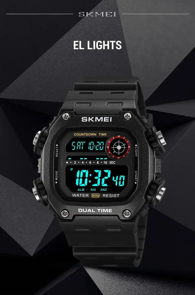 SKMEI 2126 Digital Sports Watch 50m Waterproof Countdown Alarm