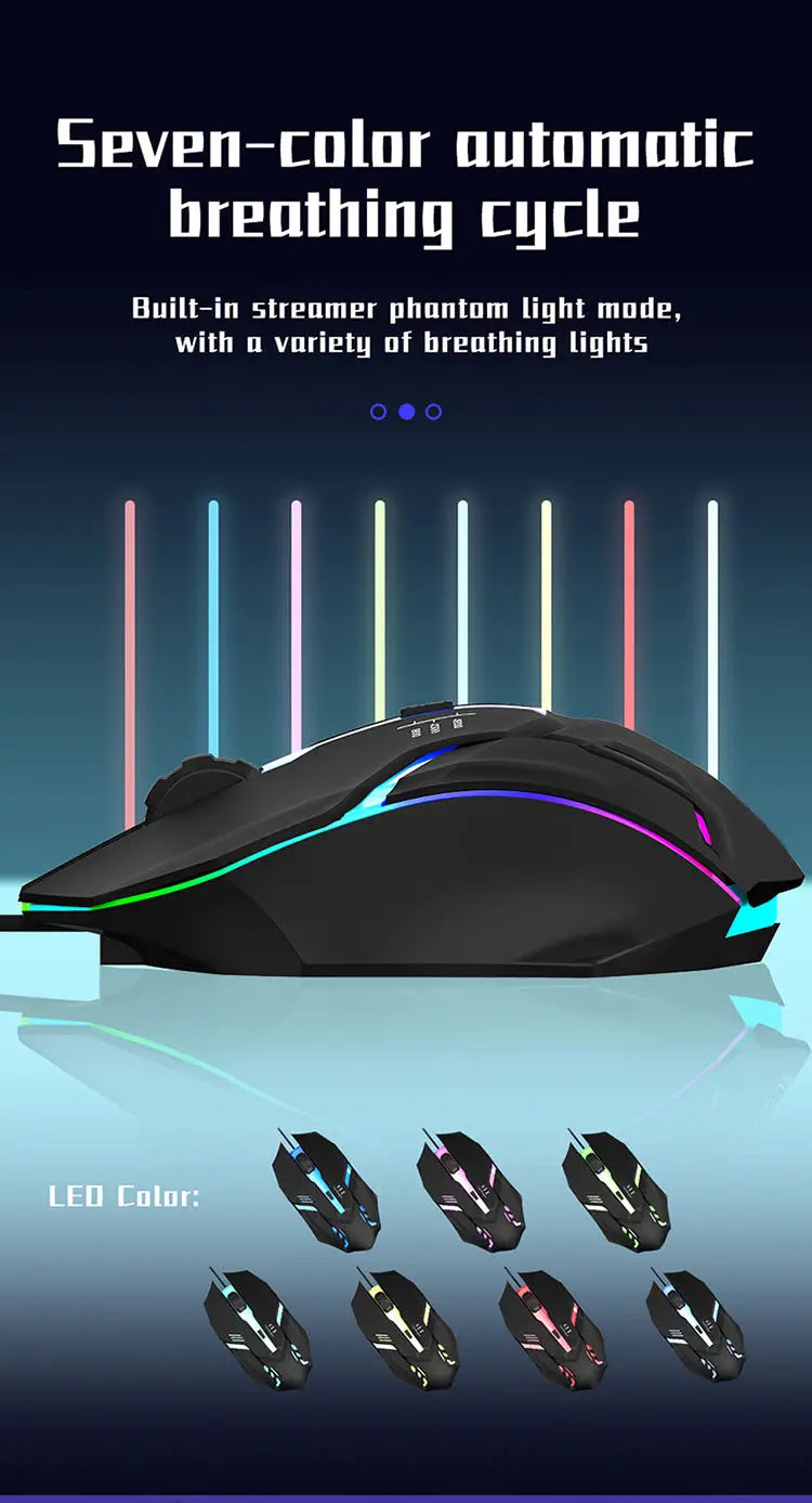 20251 PC ITLY M01 Sports LED Luminous Backlit USB Wired Gaming Mouse for Desktop PC Laptop Office Computer Gaming Mouse
