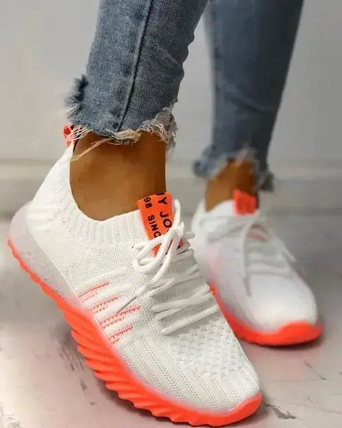 Beautiful Shoe’s Platform Sneakers Women Lace-up Vulcanize Shoes Designer Female Breathable Mesh Casual Sport Shoes