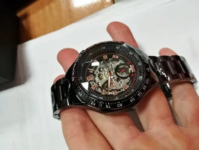 Montre Winner Mechanical Sport Design Bezel Golden Watch Mens Watches Top Brand Luxury Montre Homme Clock Men Automatic
