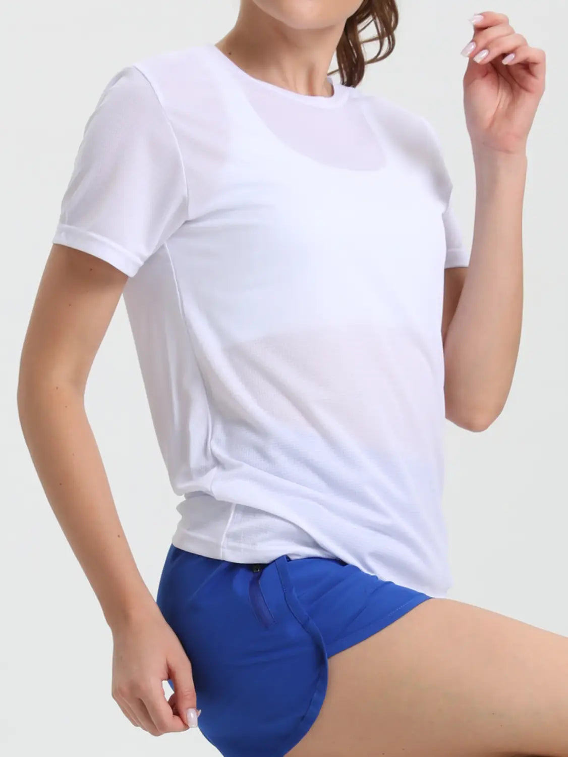 Women’s Solid Color Ultralight Quick Dry Sport T-Shirt,Breathable Lightweight,Running Gym Compression Shirt