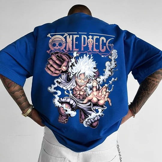 ONE PIECE Japanese Anime Men’s T-shirt Monkey D. Luffy Summer Cotton Boy Children’s Parent-child Clothing Harajuku