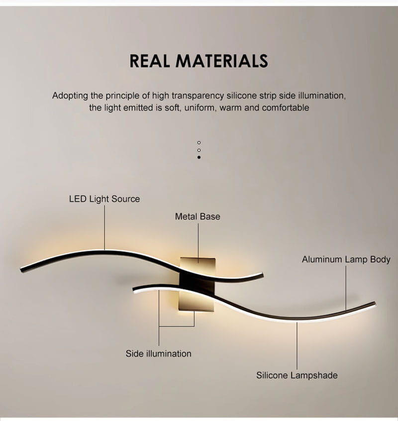Indoor LED Wall Lamps for Corridor Bedroom Aluminum LED Wall Sconce Wall Lighting Fixtures for TV Background AC85-265V
