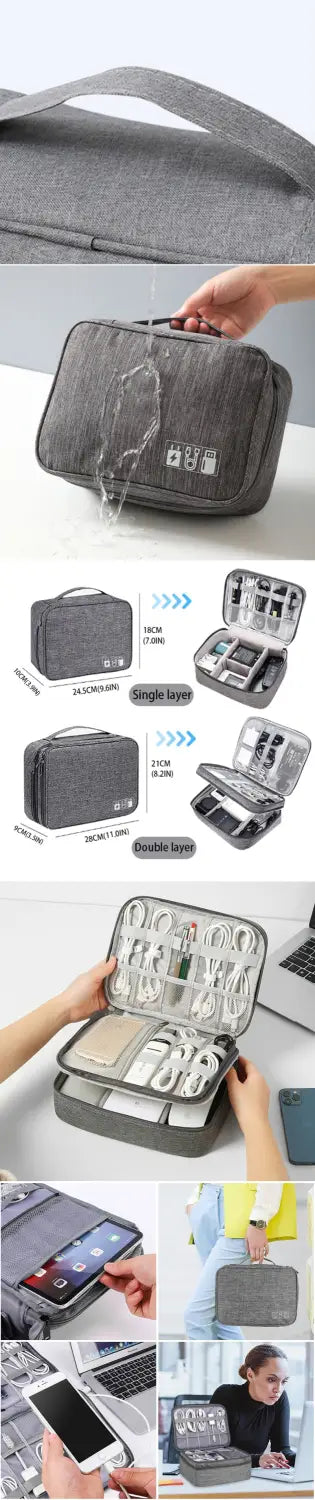 Travel Cable Storage Bag Portable Waterproof Digital Electronic Storage Bag USB Data Cable Charger Plug Storage Cable