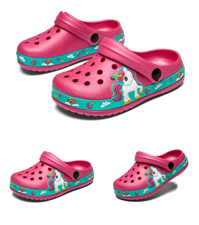 Beautiful Shoe’s Children Shoes Baby Boys Slippers Cartoon Excavator Print Clogs Summer Breathable Soft Indoor Sports