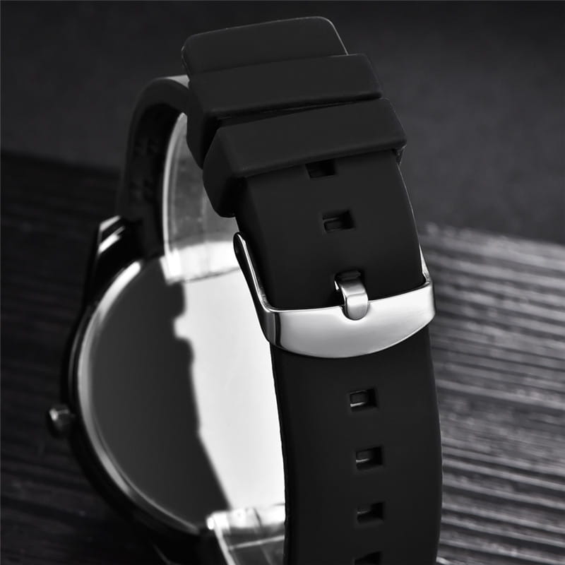 Montre Quartz Men Watch with Durable Rubber Band and Minimal Design