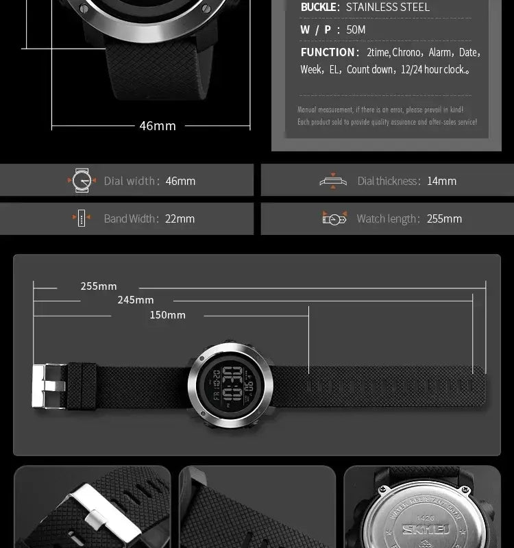 Montre SKMEI Digital Sport Watch Waterproof Chronograph Alarm Men Timepiece