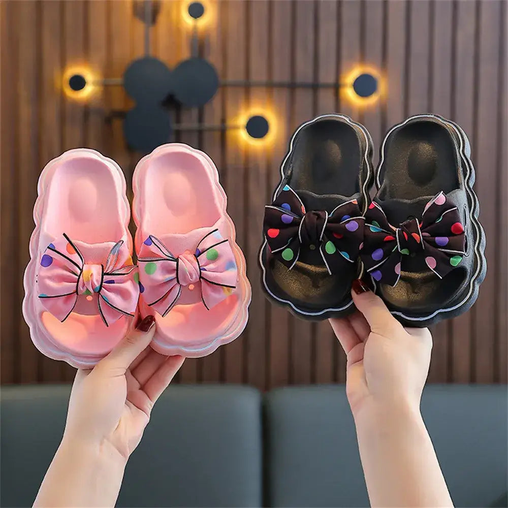 Beautiful Shoe’s Kids Slippers Spring Autumn Girls Fashion Bow Wear Wear Non-slip Home Slippers Outside Home Thick