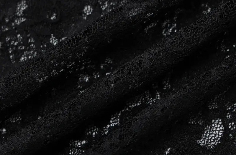 Mooyufon Long Sleeves See Through Lace Crop Top Solid Sexy Bodycon T-Shirt For Women Party Club Autumn Winter Clothes