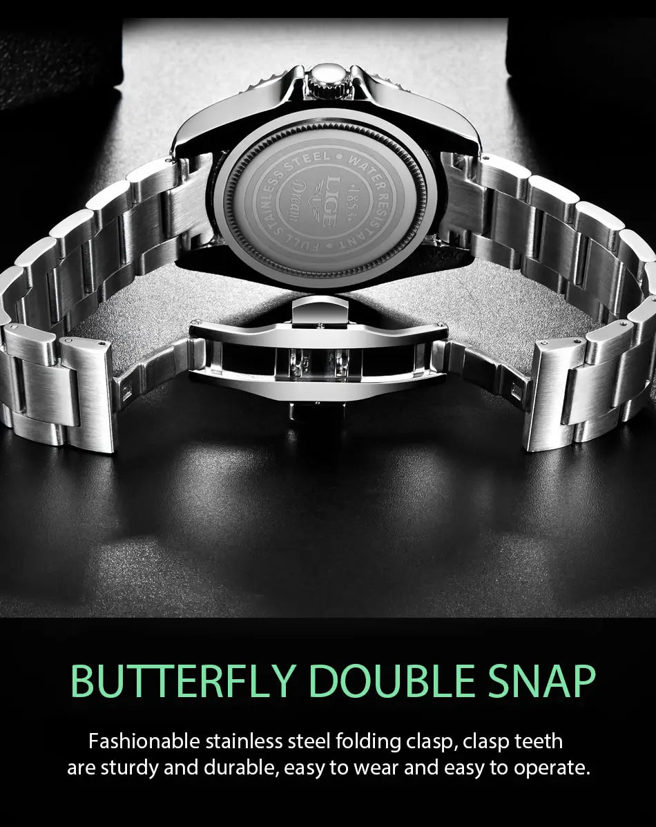 Montre LIGE Watch For Men Top Brand Luxury Fashion Men Watch Casual Business Waterproof Chronograph Quartz Wristwatches