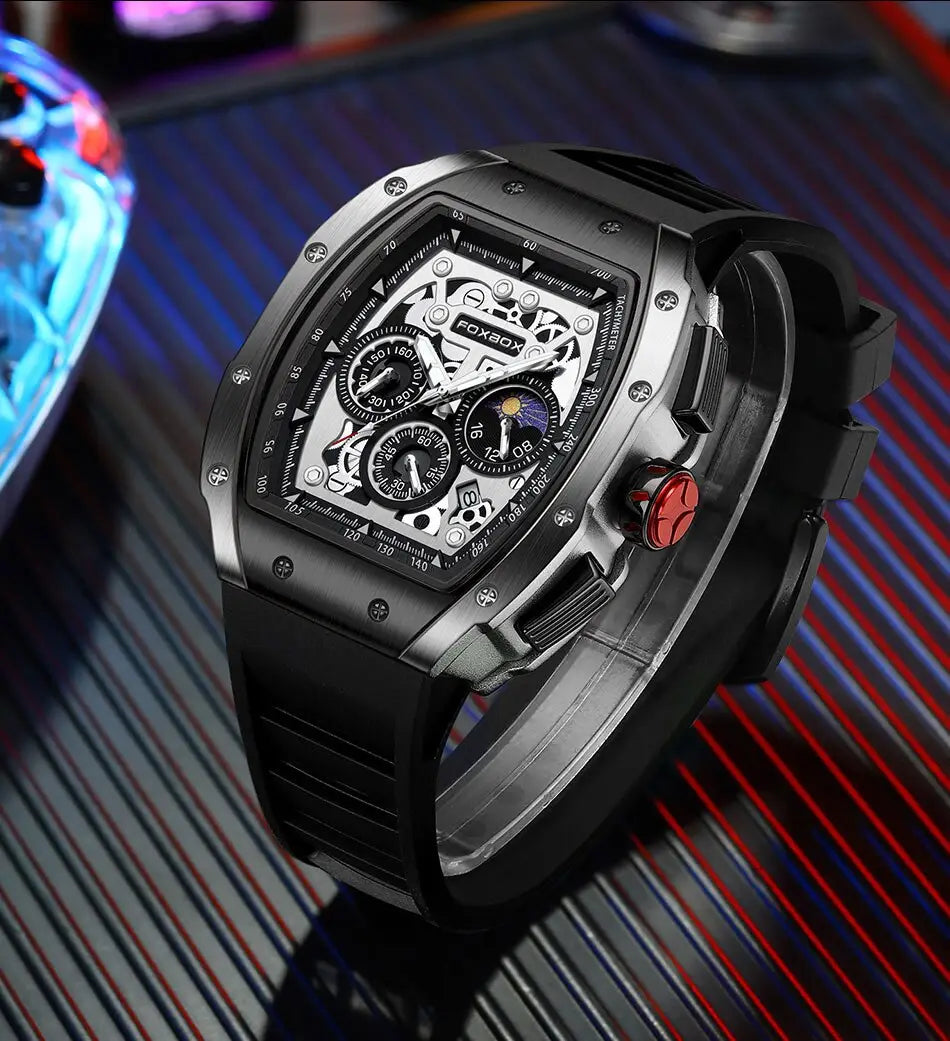 Montre Waterproof Luminous Quartz Sport Watch with Comfortable Silicone Band