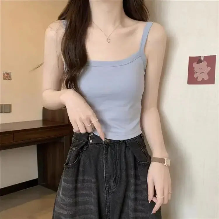 Crop Top Women Sexy Sleeveless Tops Fashion Female Underwear Lady’s Camisole Girl Basic T-shirt Vest Lingerie Bras Tube