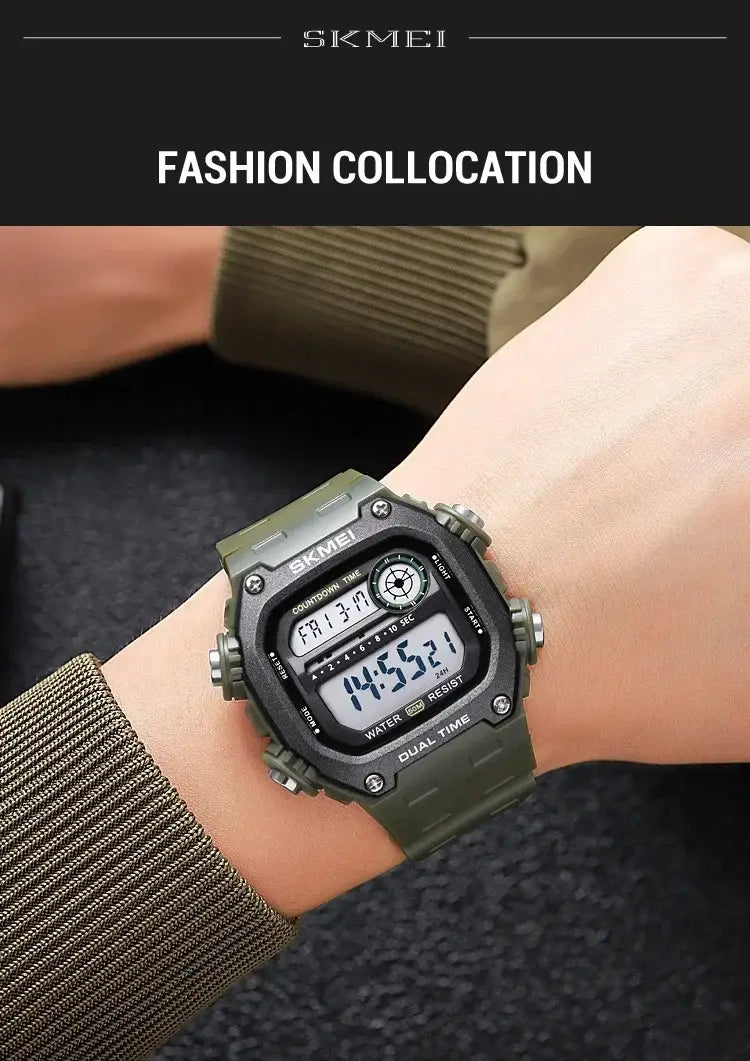 SKMEI 2126 Digital Sports Watch 50m Waterproof Countdown Alarm