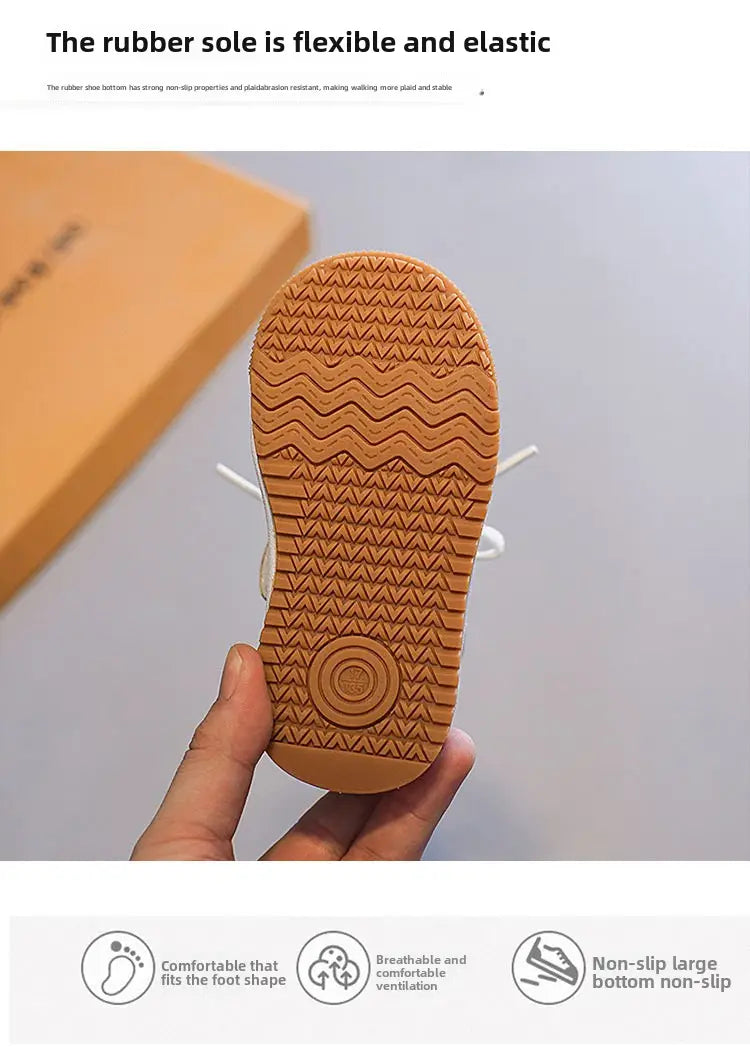 Beautiful Shoe’s Children Genuine Leather Sneakers Baby Quality Casual Shoes Boys Anti-slip Sport Shoes Girls Candy