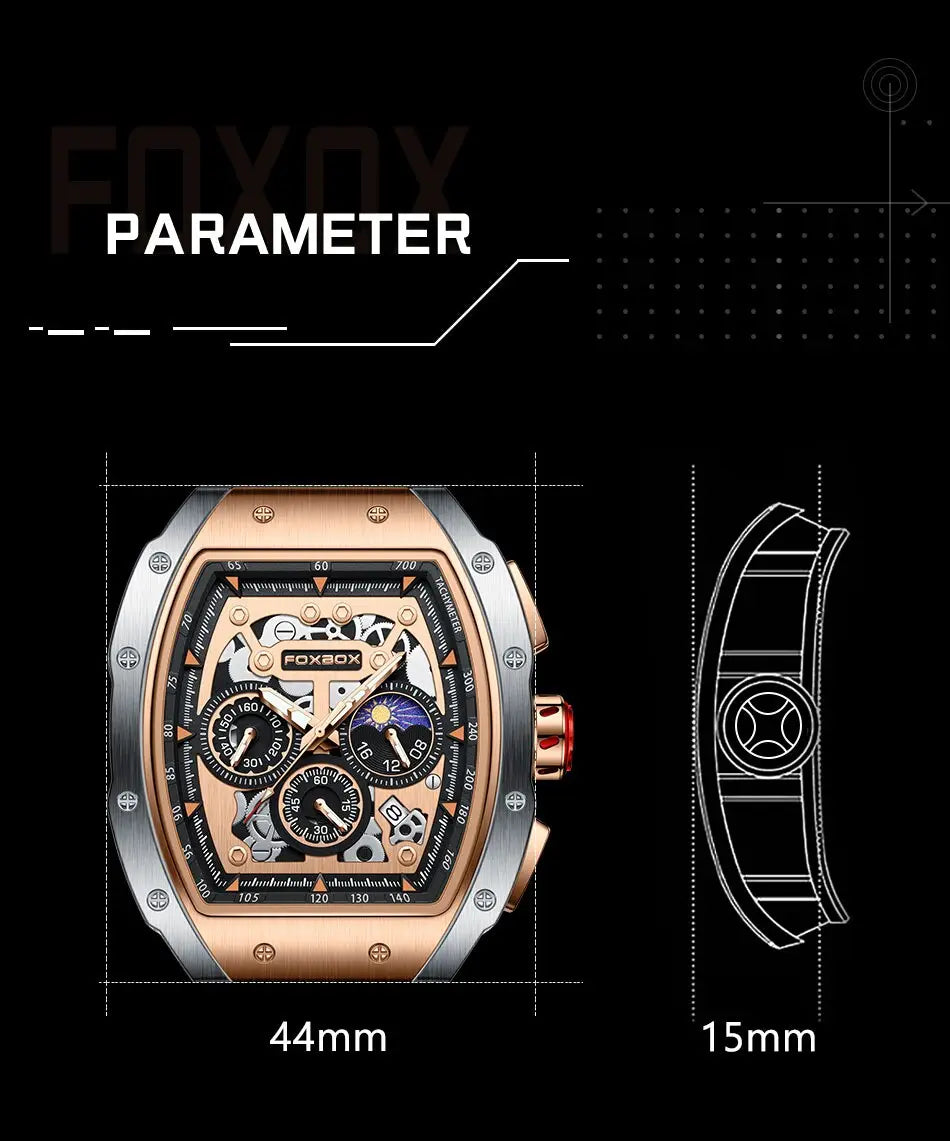 Montre Waterproof Luminous Quartz Sport Watch with Comfortable Silicone Band