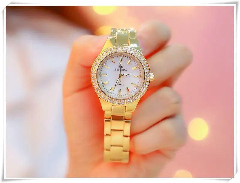 Montre Women Wrist Watches For Ladies Dress Gold Watch Crystal Diamond Women Watches Stainless Steel Silver Clock