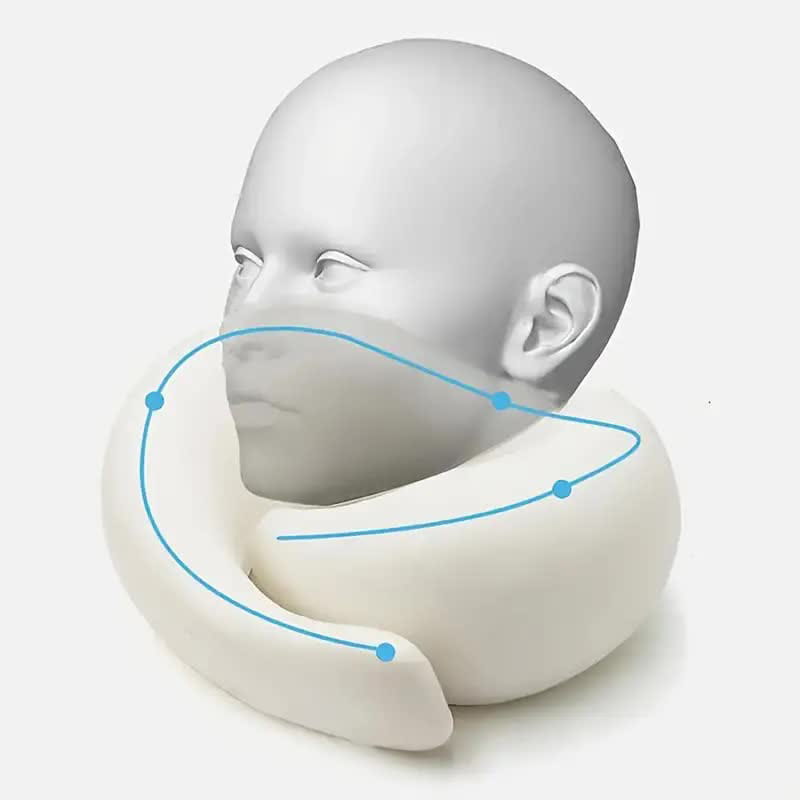 Travel Neck Pillow Memory Foam U-shaped Pillow Snail Style Travel Neck Support Portable Adjustable Soft Noon Break