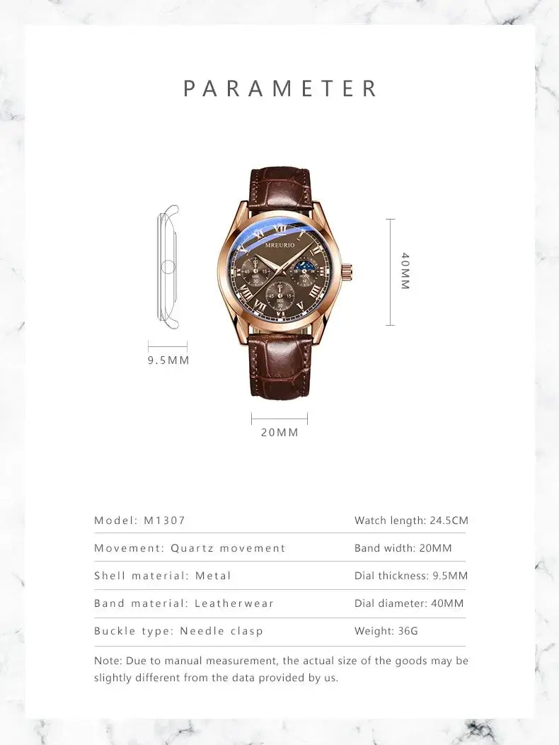 Montre New Brand Men’s Quartz Watch Leather Strap Luxury Watch Reloj Hombre Fashion Business Wristwatches Часы Мужские