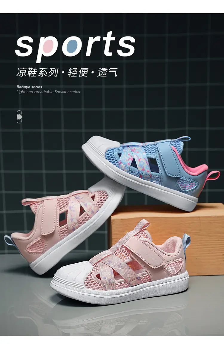 Beautiful Shoe’s Summer Girls Casual Shoes Light Mesh Breathable Sneakers Children Autumn Tenis Cute Female Sport