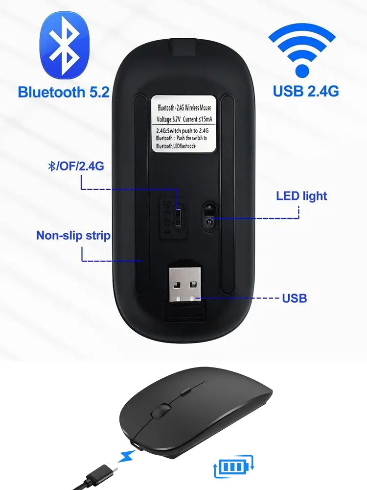 Silent Bluetooth Mouse Marcaron Computer Laptop Optical Mouse Wireless for iPad Samsung Xiaomi Lenovo Tablet Universal