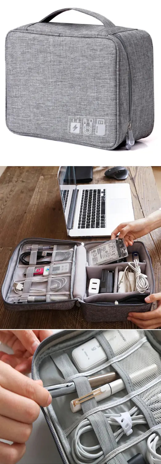 Travel Cable Storage Bag Portable Waterproof Digital Electronic Storage Bag USB Data Cable Charger Plug Storage Cable