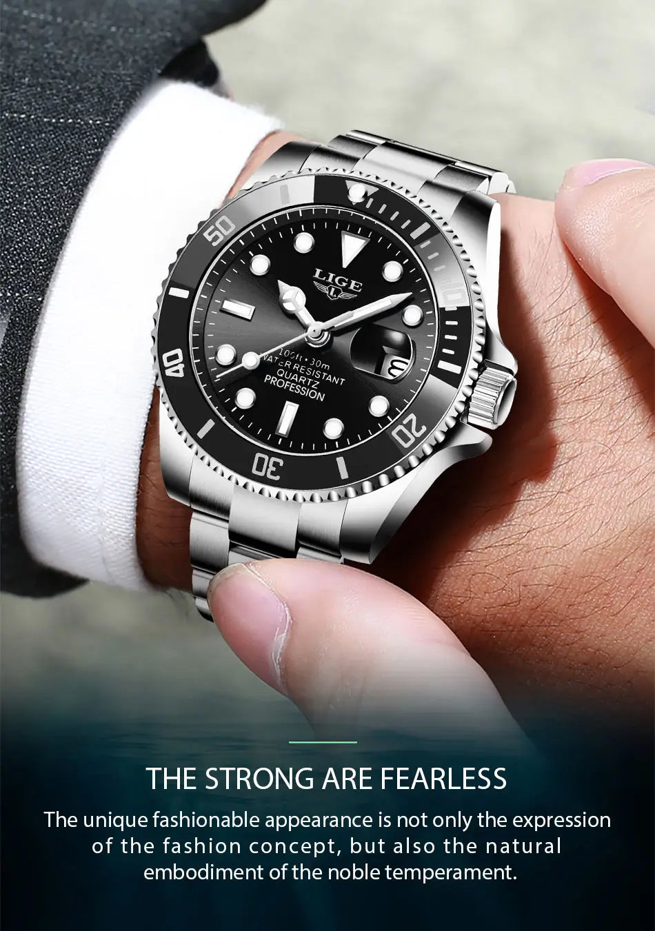 Montre LIGE Watch For Men Top Brand Luxury Fashion Men Watch Casual Business Waterproof Chronograph Quartz Wristwatches