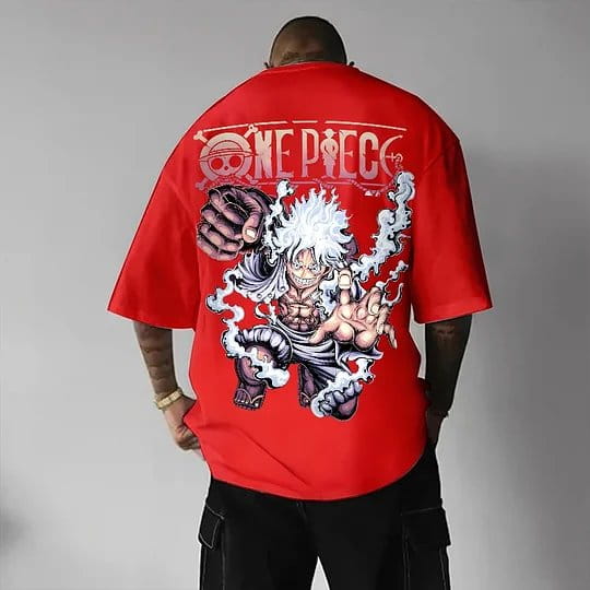 ONE PIECE Japanese Anime Men’s T-shirt Monkey D. Luffy Summer Cotton Boy Children’s Parent-child Clothing Harajuku
