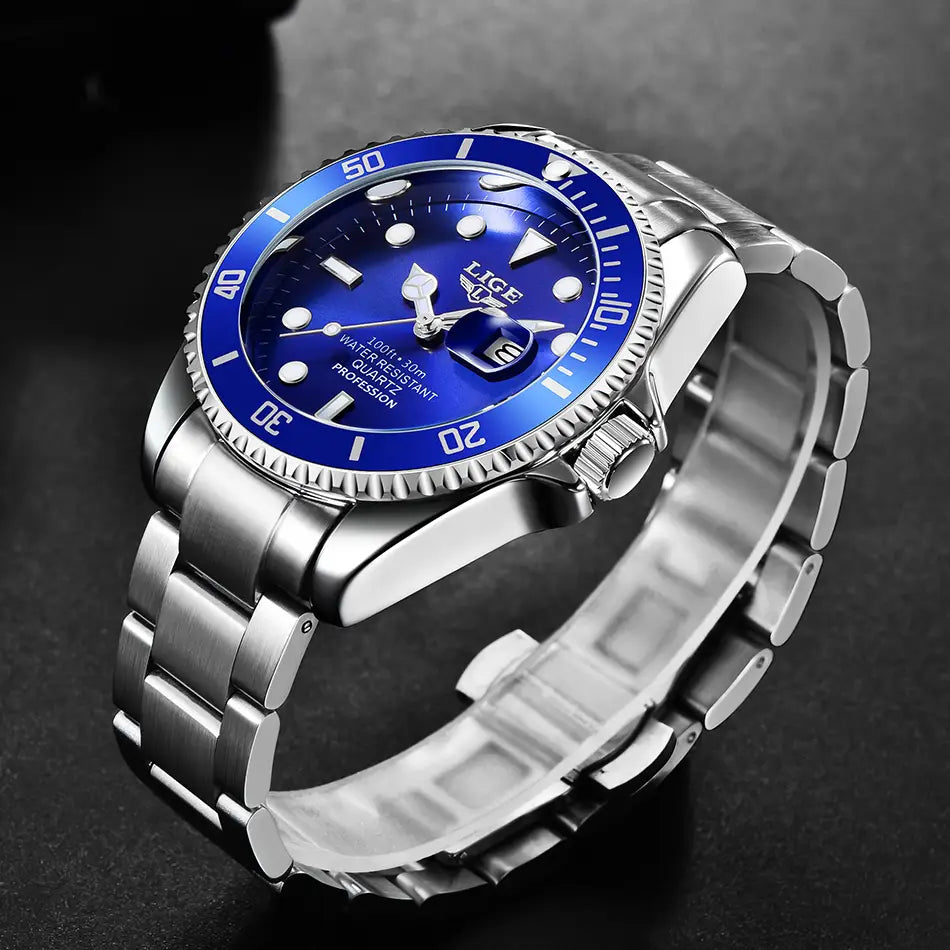 Montre LIGE Watch For Men Top Brand Luxury Fashion Men Watch Casual Business Waterproof Chronograph Quartz Wristwatches