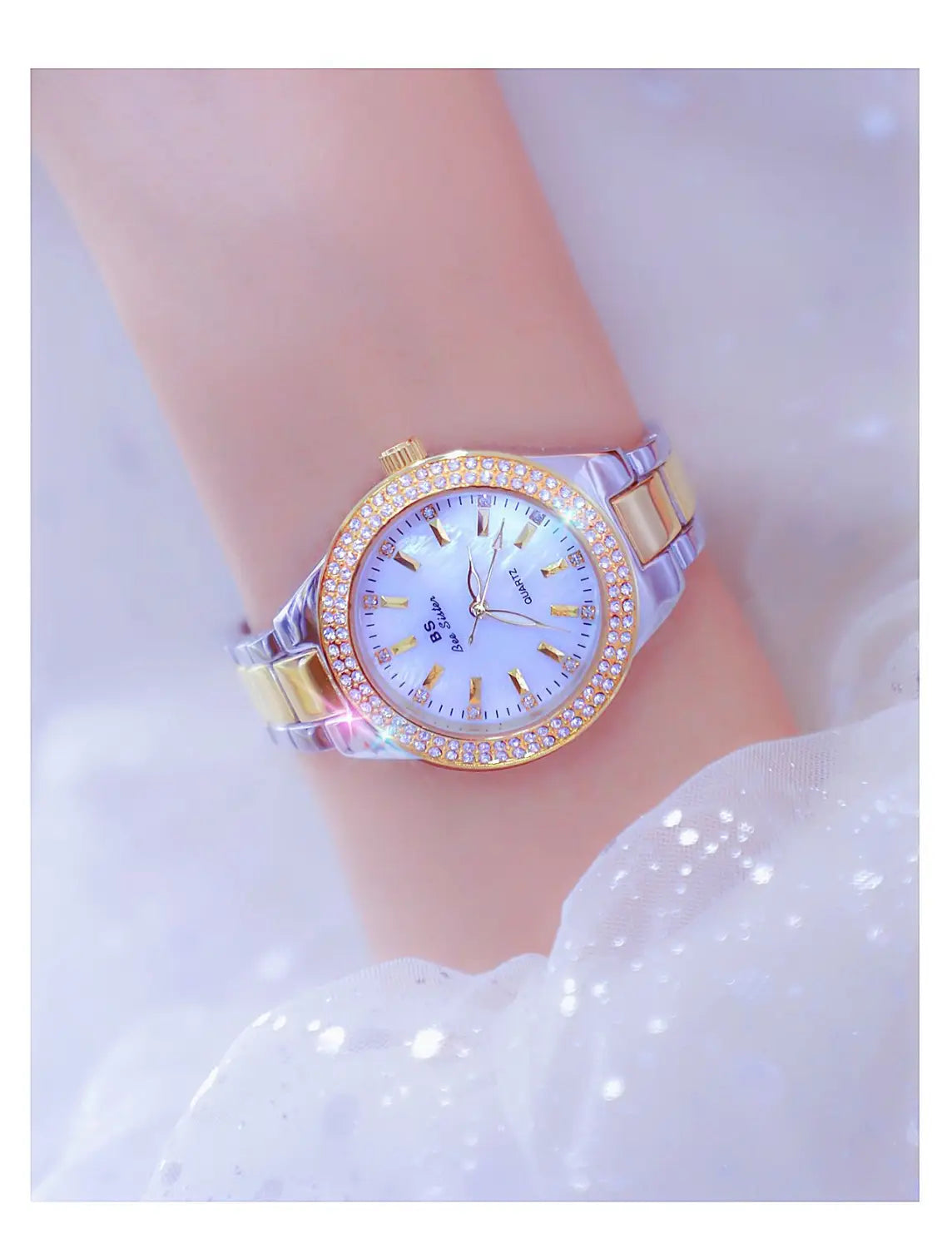 Montre Women Wrist Watches For Ladies Dress Gold Watch Crystal Diamond Women Watches Stainless Steel Silver Clock