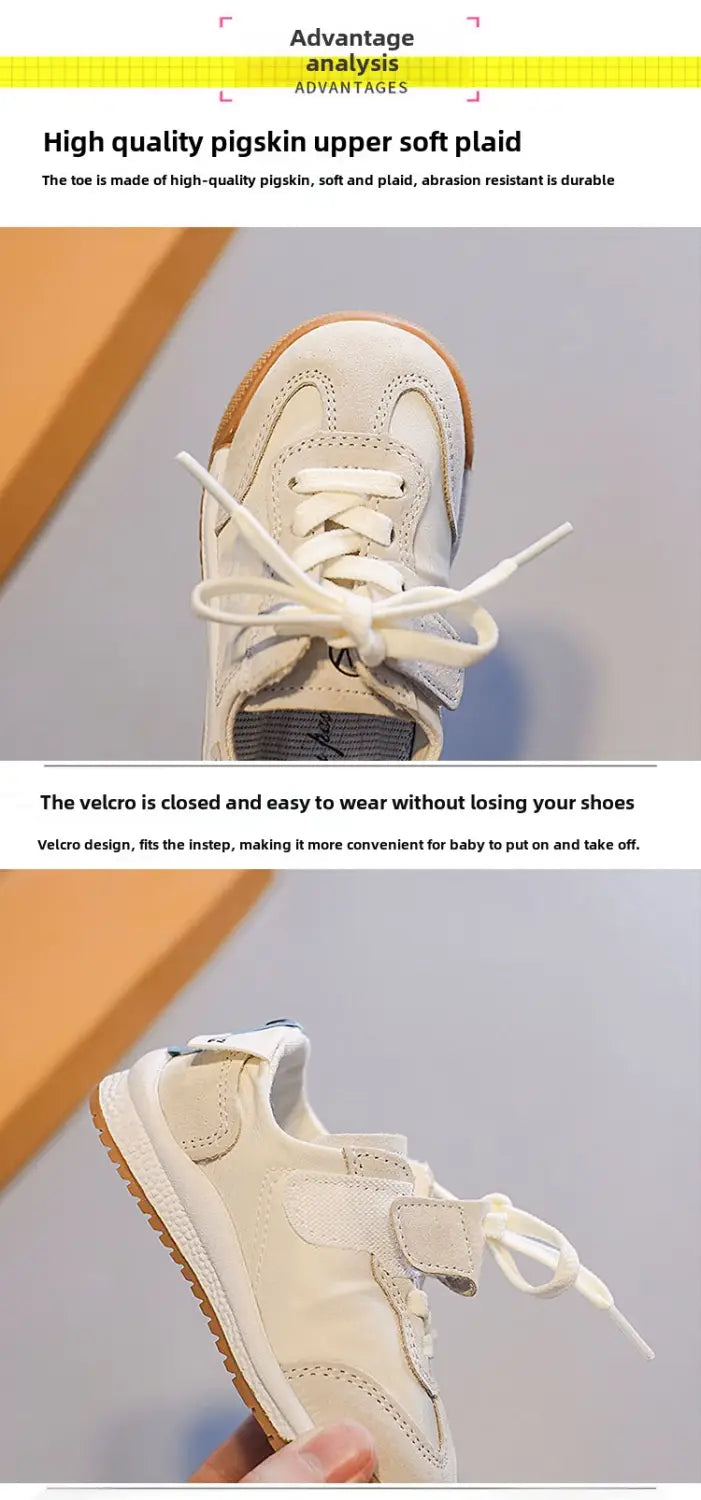 Beautiful Shoe’s Children Genuine Leather Sneakers Baby Quality Casual Shoes Boys Anti-slip Sport Shoes Girls Candy