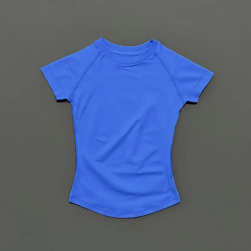HISTELLO Sports Short Sleeve Top Women Gym Yoga Top Workout Clothes Sports T Shirt Fitness Activewear Running Tight Tops