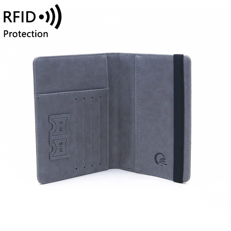 Unisex PU Leather Passport Holder - RFID Blocking Travel Wallet for Credit/ID Cards & Tickets (Men & Women)