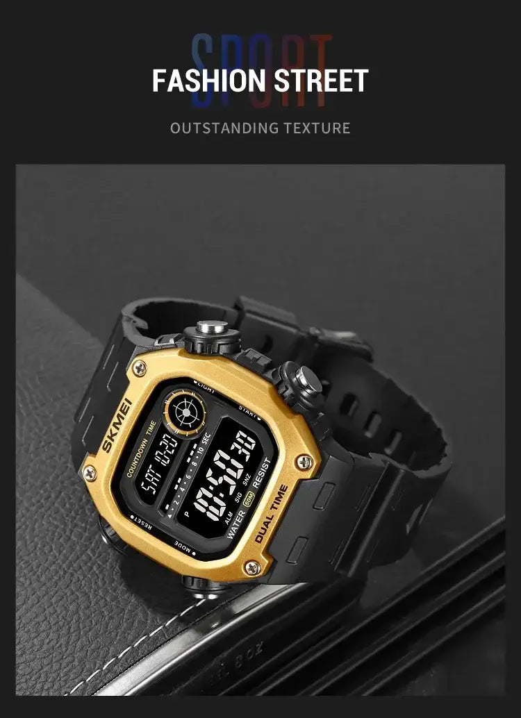 SKMEI 2126 Digital Sports Watch 50m Waterproof Countdown Alarm