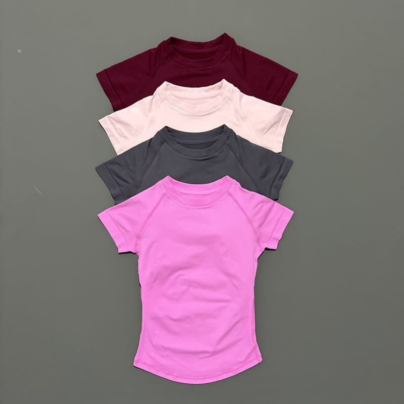 HISTELLO Sports Short Sleeve Top Women Gym Yoga Top Workout Clothes Sports T Shirt Fitness Activewear Running Tight Tops