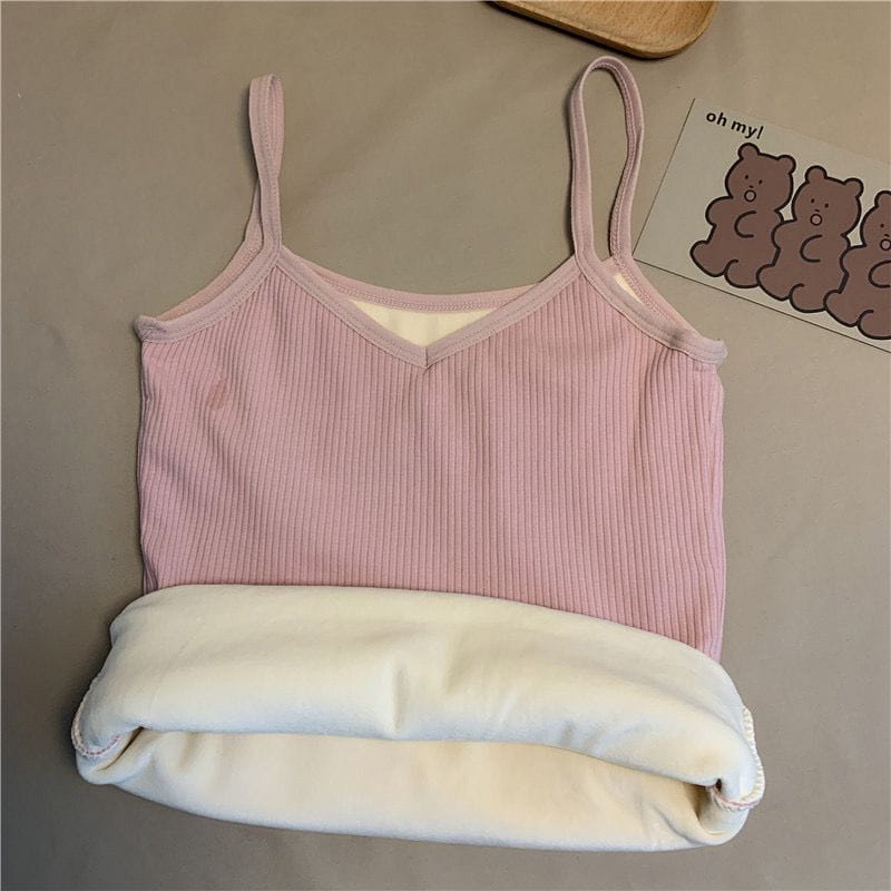 T-shirt Sleeveless Tops Women Winter Warm Underwear Solid Color Thermal Casual Nightwear Sexy Elasticity Female Thin