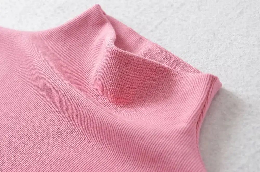 Women Summer Sexy Turtleneck Sleeveless T-Shirts Tops Solid Slim Fit Pullovers Causal Tees Shirts Female Streetwear