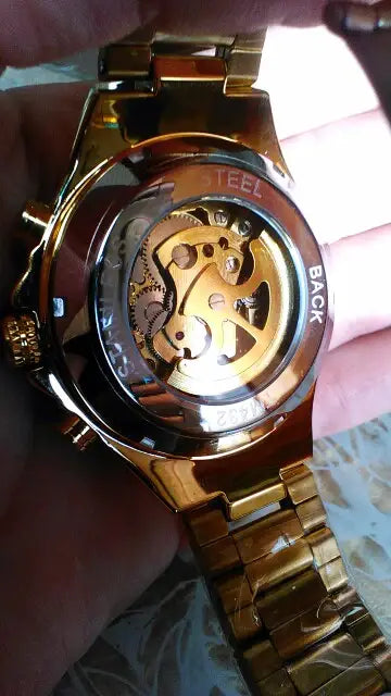Montre Winner Mechanical Sport Design Bezel Golden Watch Mens Watches Top Brand Luxury Montre Homme Clock Men Automatic