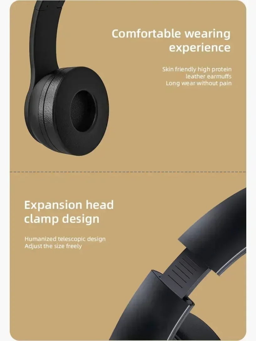 Multifunctional Portable Foldable Headmounted Wireless Bluetooth 5.0 Headset For Bluetooth connection TF Card Wired