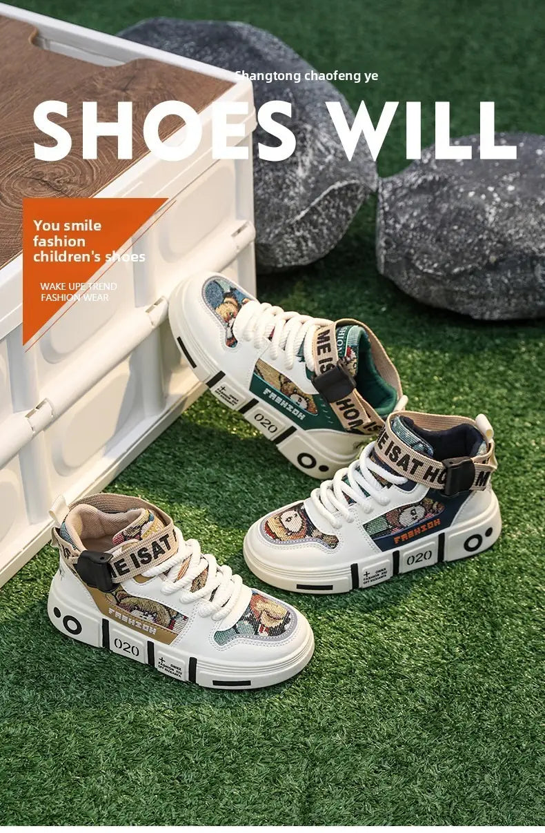 Beautiful Shoe’s New Classic Leather Shoes Kids Shoes Girls Sneakers Boys Shoes Fashion Casual Running Sneakers Walking