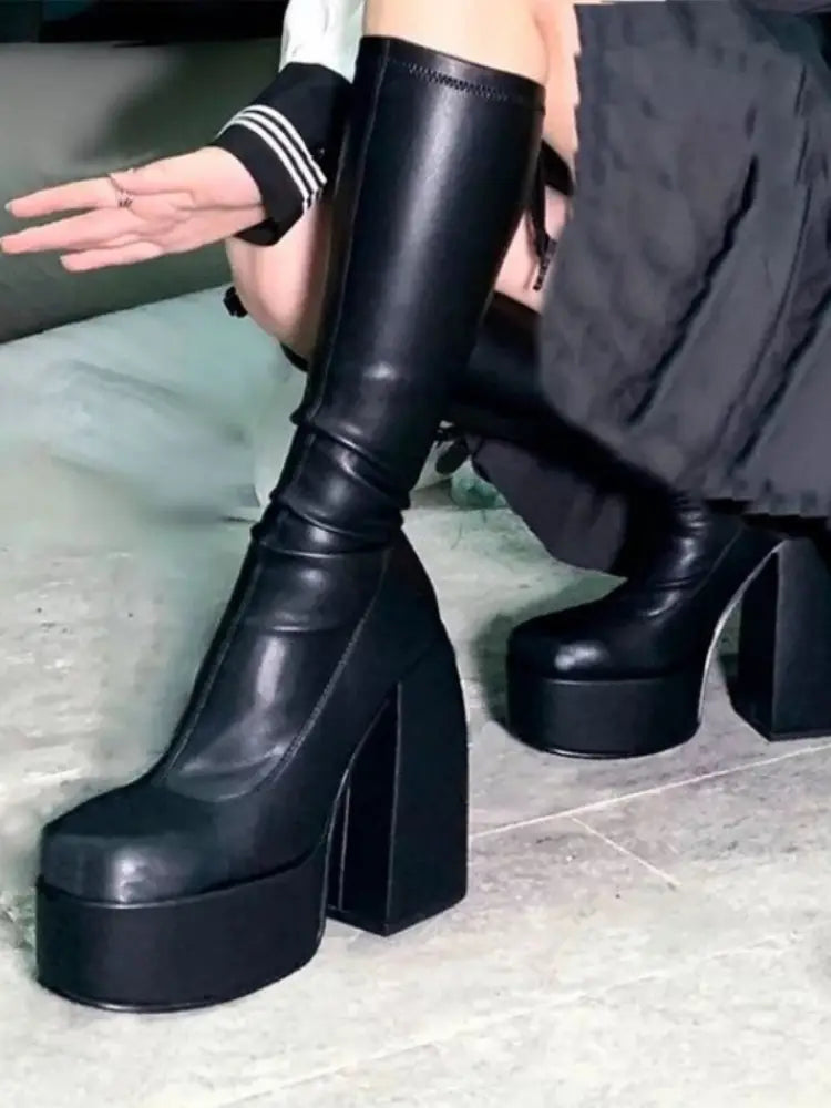 Beautiful Shoe’s Autumn Winter Womens Boots Punk Over The Knee Boots Platform Shoes for Women 2025 Sexy Ladies High