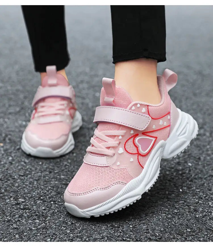 Beautiful Shoe’s Girls Sport Shoes Waterproof Running Shoes Kids Sneakers Tenis Infantil Pink Breathable Antislip
