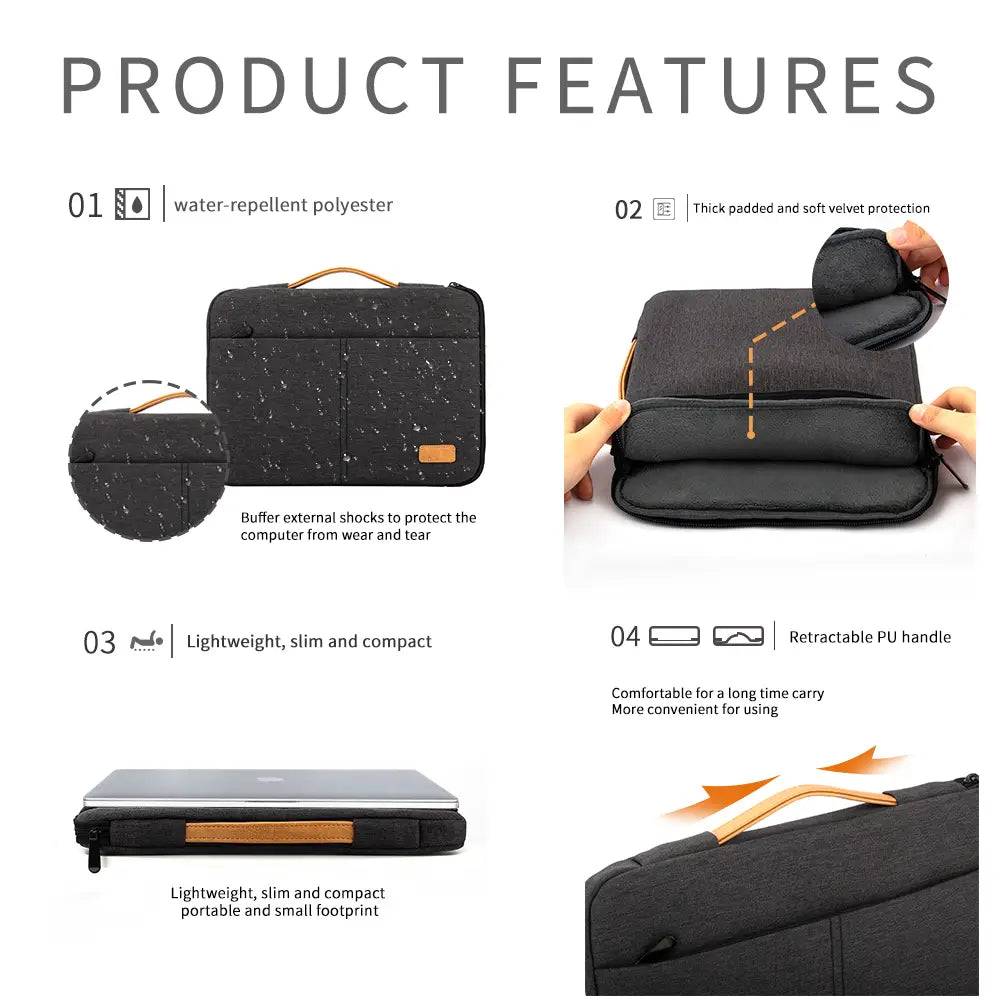 Laptop Sleeve bag 14 15.6 Inch Notebook Pouch For Macbook HP Dell Acer Shockproof Computer Briefcase Travel Business