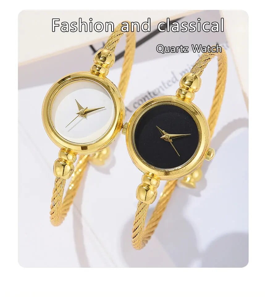 Montre 2PCS Fashion Luxury Women’s Watch Gold Fine Strap Ladies Watch For Bracelet Montre Femme Female Wrist Watch