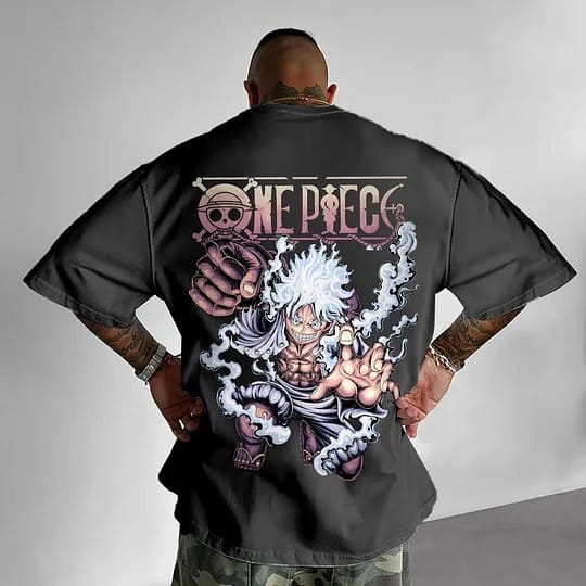 ONE PIECE Japanese Anime Men’s T-shirt Monkey D. Luffy Summer Cotton Boy Children’s Parent-child Clothing Harajuku