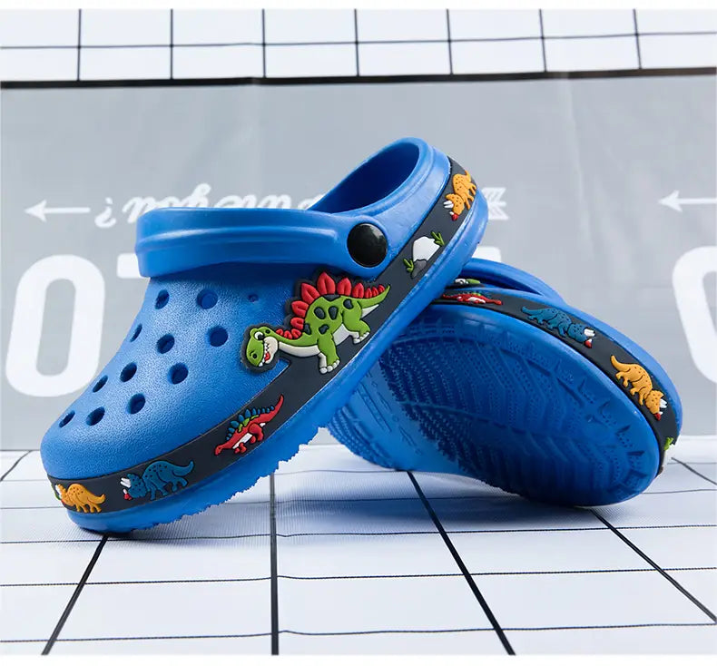 Beautiful Shoe’s Children Shoes Baby Boys Slippers Cartoon Excavator Print Clogs Summer Breathable Soft Indoor Sports