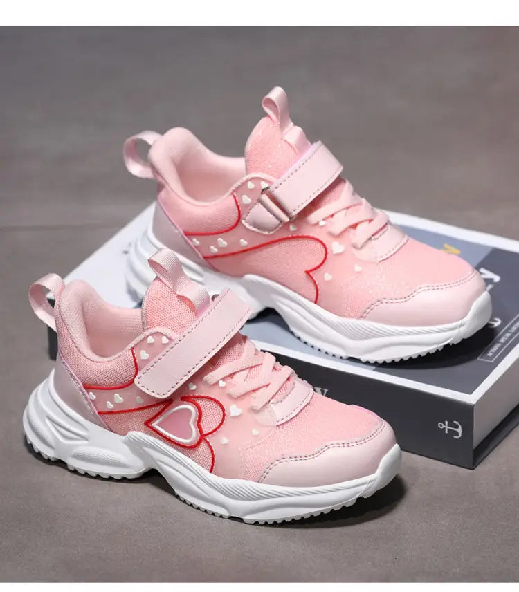 Beautiful Shoe’s Girls Sport Shoes Waterproof Running Shoes Kids Sneakers Tenis Infantil Pink Breathable Antislip